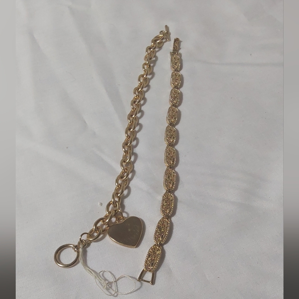 2 WOMEN'S‎  GOLD TONED WRIST BRACELET